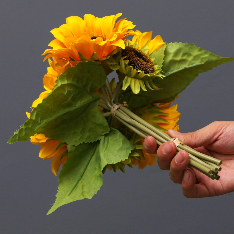 Manufacturers Wholesale/Supplier 9 Head Simulation Sunflower Wedding Wedding Flowers