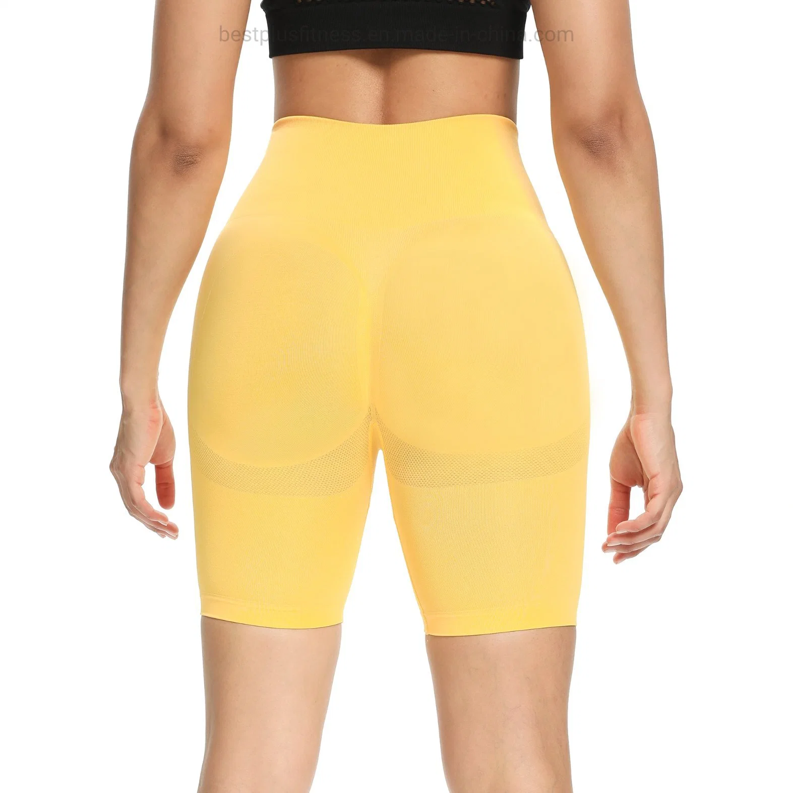 Neues Design Frauen Hohe Elastische Atmungsaktive Soft Full Power Stoff Hoch Geschnittene Biker Shorts Yoga Shorts