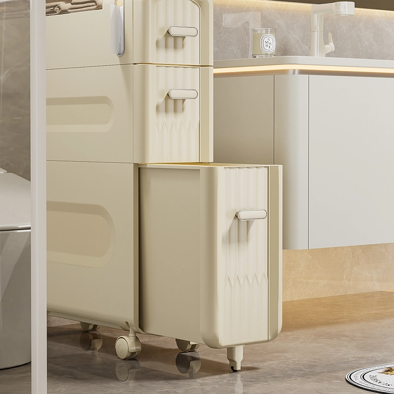 Cuarto de baño Rolling plástico comida Carro Organizador Cocina esquina estante Rack de almacenamiento móvil compacto con cajones