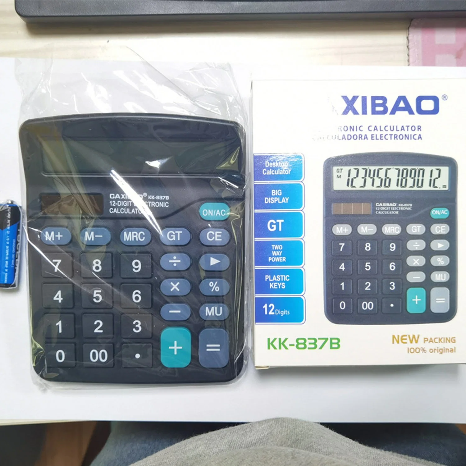 Desktop Calculators with Huge 5-Inch LCD Display Screen Giant Responsive Buttons Battery and Solar Powered Perfect for Home Office Account