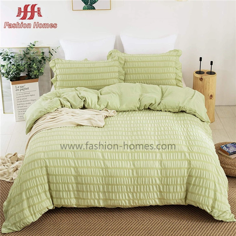 Light Green Bedding Sets Jacquard Seersucker Quilt Cover Bedding Sets