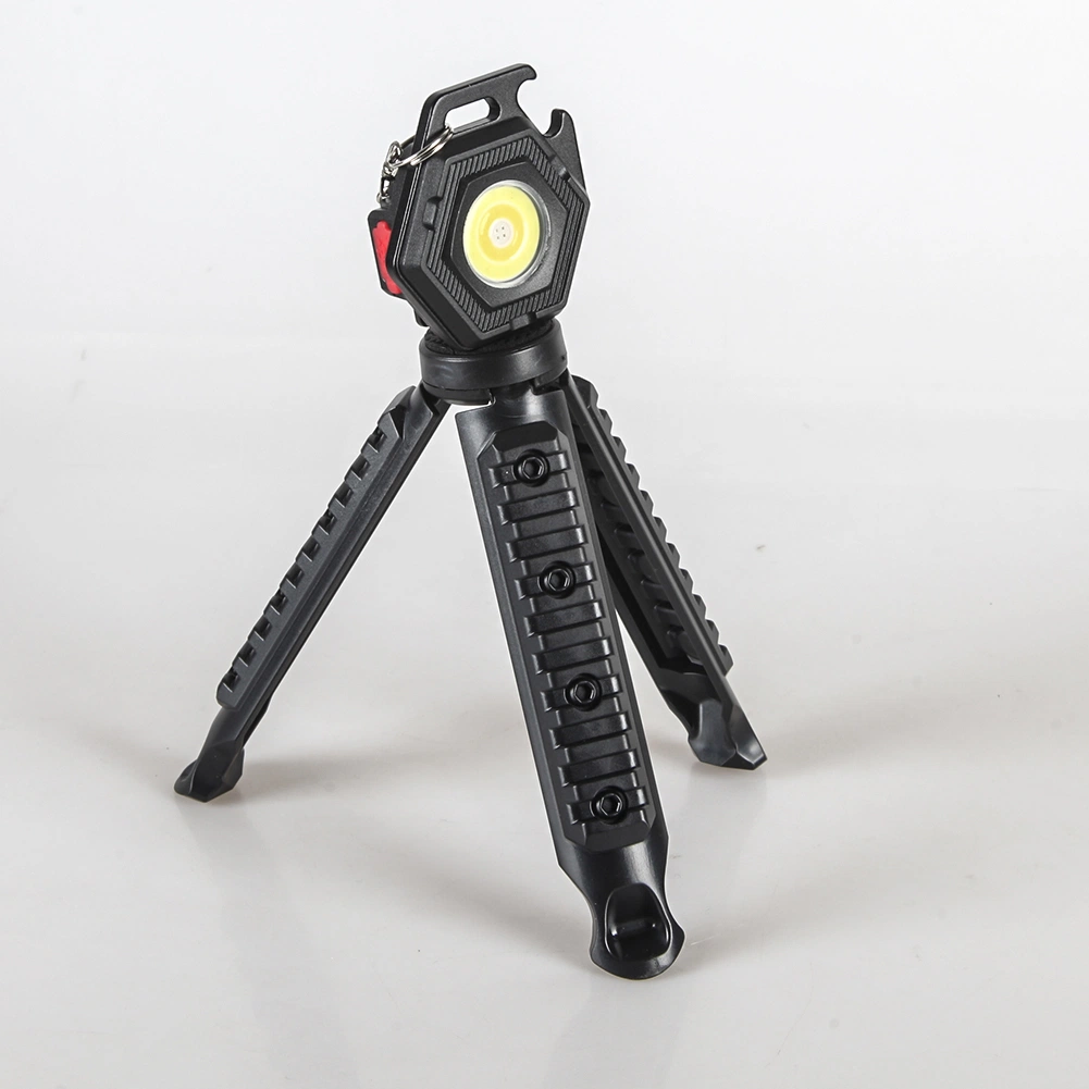 Yichen Portable COB Rechargeable LED Key Chain Light with Plastic Tripod