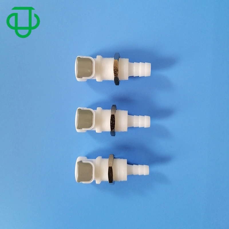 Plastic Barbed Tubing Joint Female Quick Connect Fittings Quick Panel Mount Medical Fluid Control Release Coupling