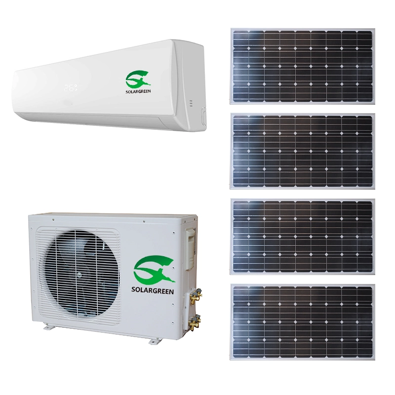 12000BTU/18000BTU Aire acondicionado de panel solar de inversor ACDC montado en pared dividida