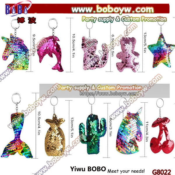 Birthday Gifts Glitter Sequins Keyring Keychain Women Bag Custom Keychain Wedding Gift (G8022)