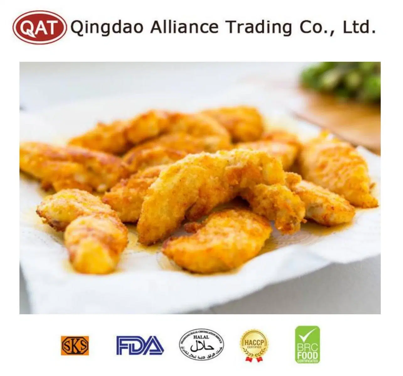 Wholesale Bulk IQF Halal Frozen New Beijing Chicken Breast Strips with Certificate