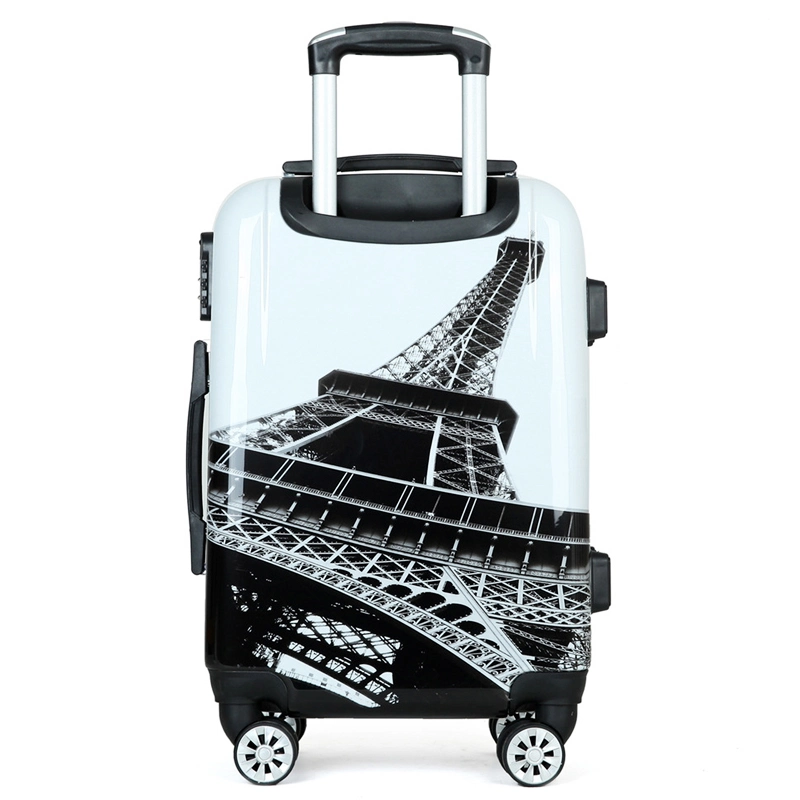 Étui rigide personnalisée OEM de gros de l'aluminium Valise Trolley ABS imprimé bagages défini