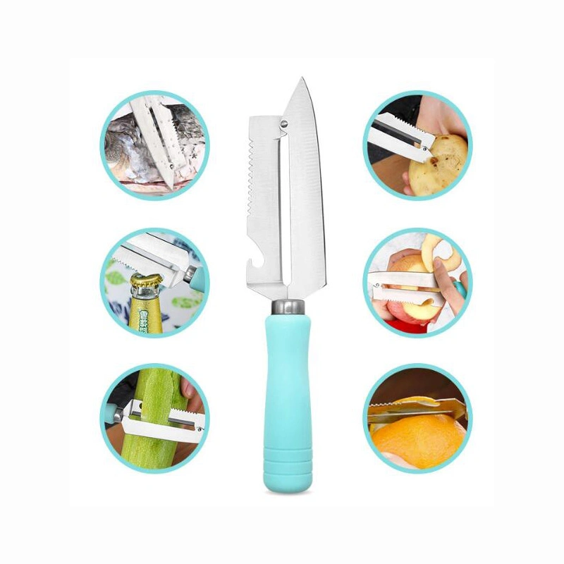 Multi-Function Peeler Stainless Steel Peeling Knife Potato Eye Remover Bottle Opener and Fish Scale Remover Fruit Vegetable Pairing Knife Slicing Esg12283