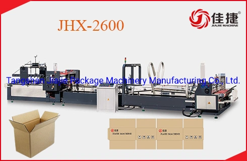 Jhx-2600 Automatic Carton Sheet Big Size Straight Line Corrugated Box Folder Gluer