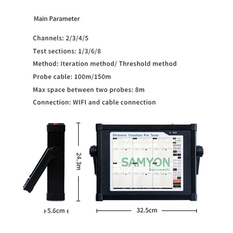 6 Sections Ultrasonic Cross Hole Pile Testing System/ Sonic Logging System