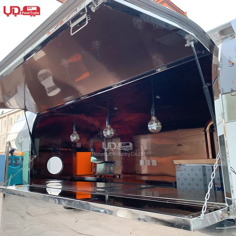 UD Mobile Fast Stainless Steel Bar Ice Cream Cart Truck Hot Dog Airstream Food Trailer for Sale