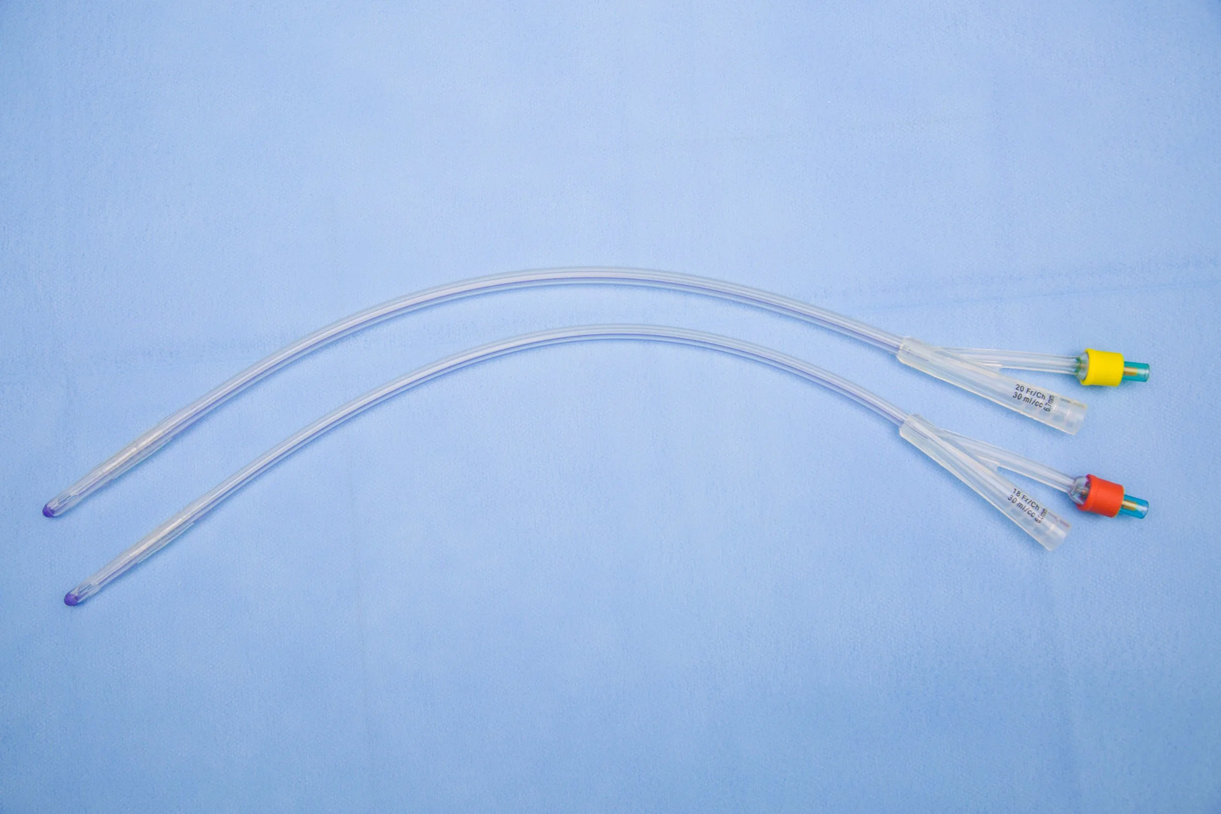 Hot Sale F12-F24 Single Packed Silicone Foley Catheter