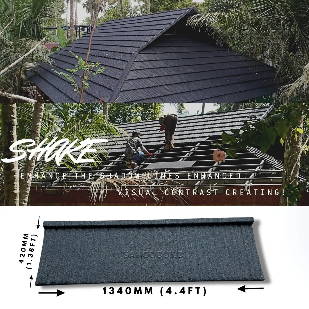 Building Roof Materials Waterproof Classic Tile 0.4mm Red Color Stone Chip Coated Metal Roof Roofing Sheets Prices Uganda