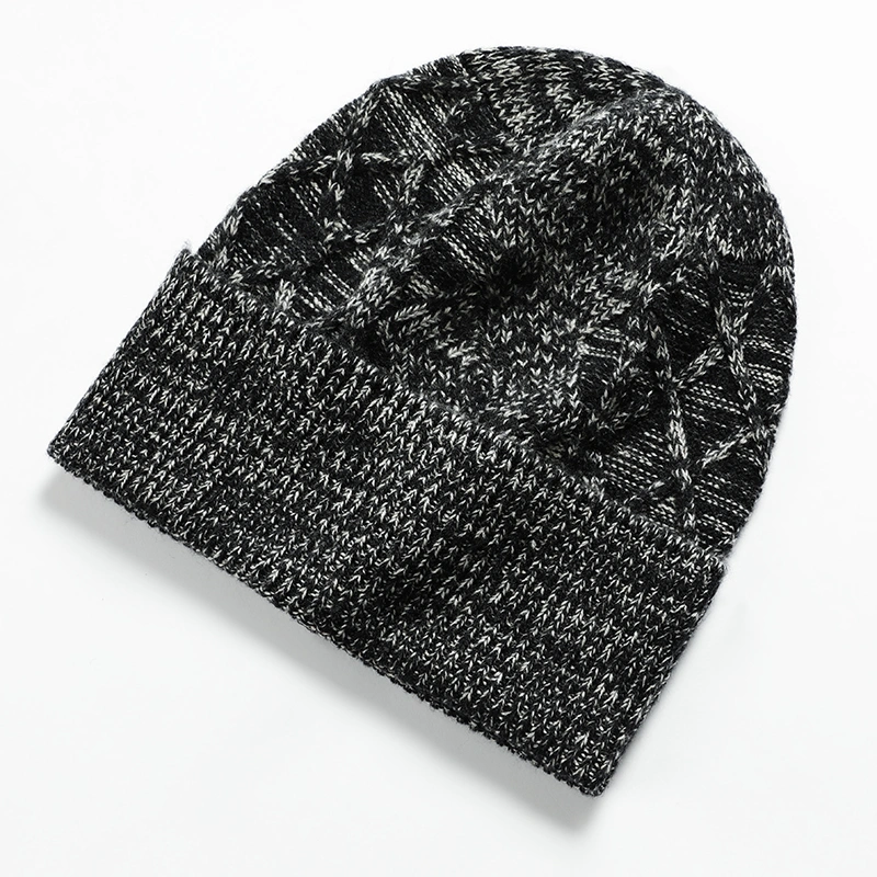 Chunky Customise Warm Knitted Merino Wool Beanie Hat for Men