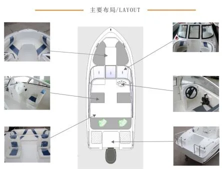 JS-180 Fiberglass 7 Passagier Sightseeing See oder Angelboot