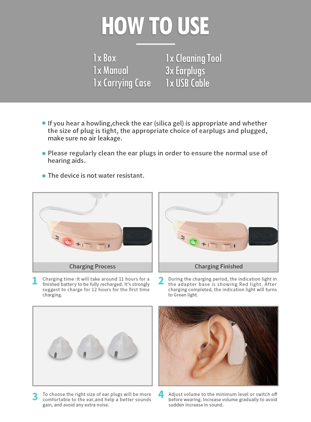 Hearing Aids Elderly Deaf Ears Wireless Invisible Rechargeable Ear Canal Hearing Aids for The Elderly