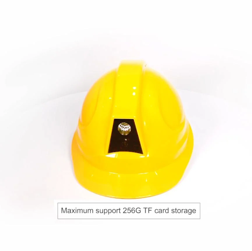 Bright LED Lamp Laser Head Protective ABS Hard Hat GPS 1080P Wireless 4G Safety Helmet Camera