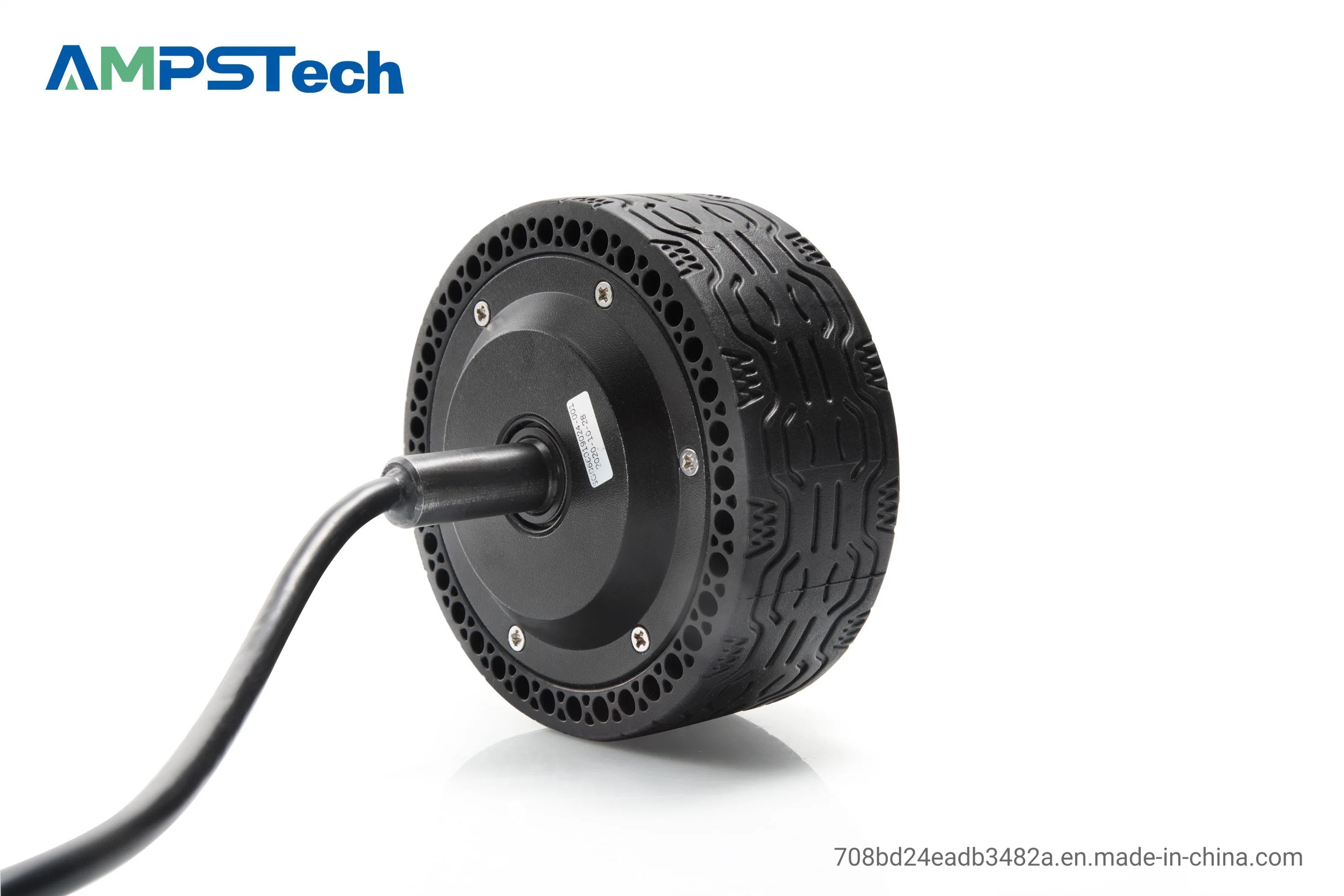 Ampstech 4,5 pulgadas 110mm diámetro torsión nominal 1,1nm DC integrado Servomotor de cubo de rueda sin escobillas para robot AGV Robot doméstico