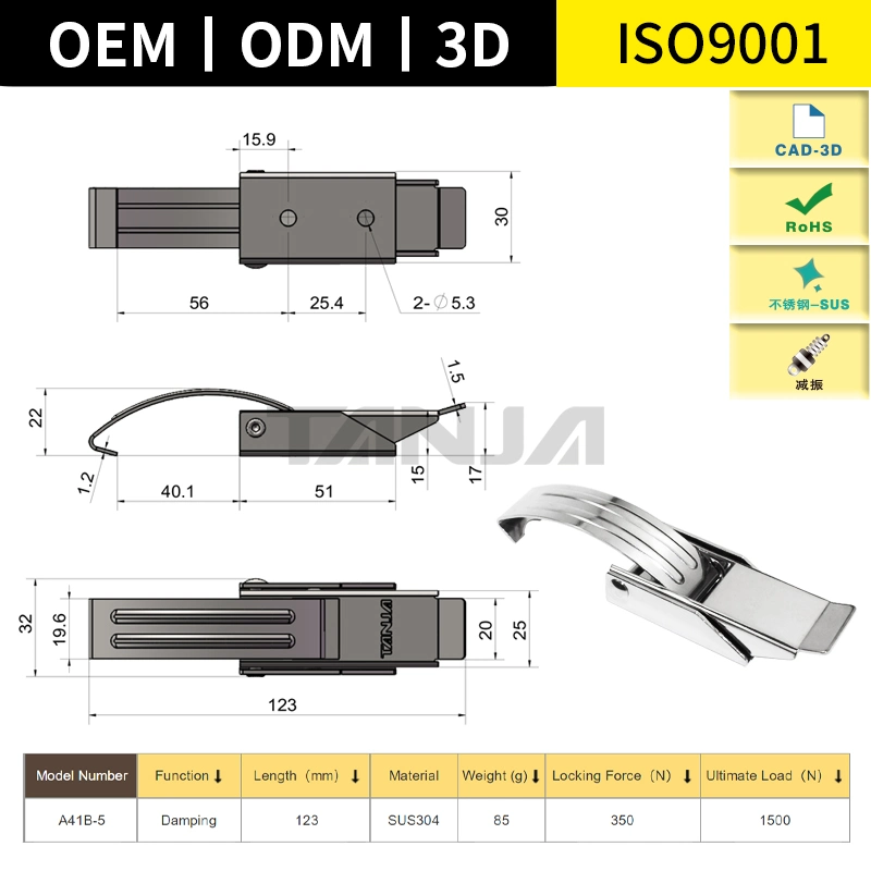 High quality/High cost performance  Flexible & Damping Toggle Latch Polished Locking Clasp Lock Draw Latch Hasp for Small & Medium-Sized Case Cover