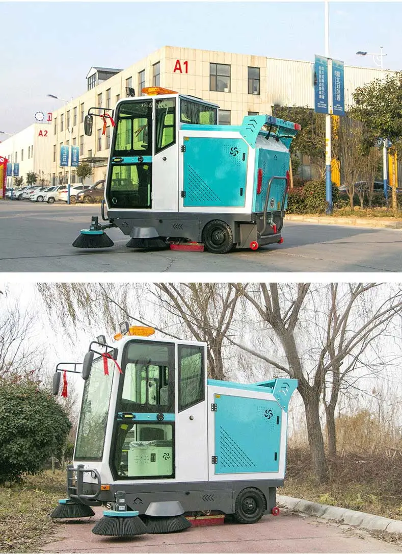 Suspensión automática de la batería Powered Electric Road Steet Piso Sweeper Almacén comercial/industrial/taller/barrido de los sitios de limpieza o lavado/máquina Scrubb