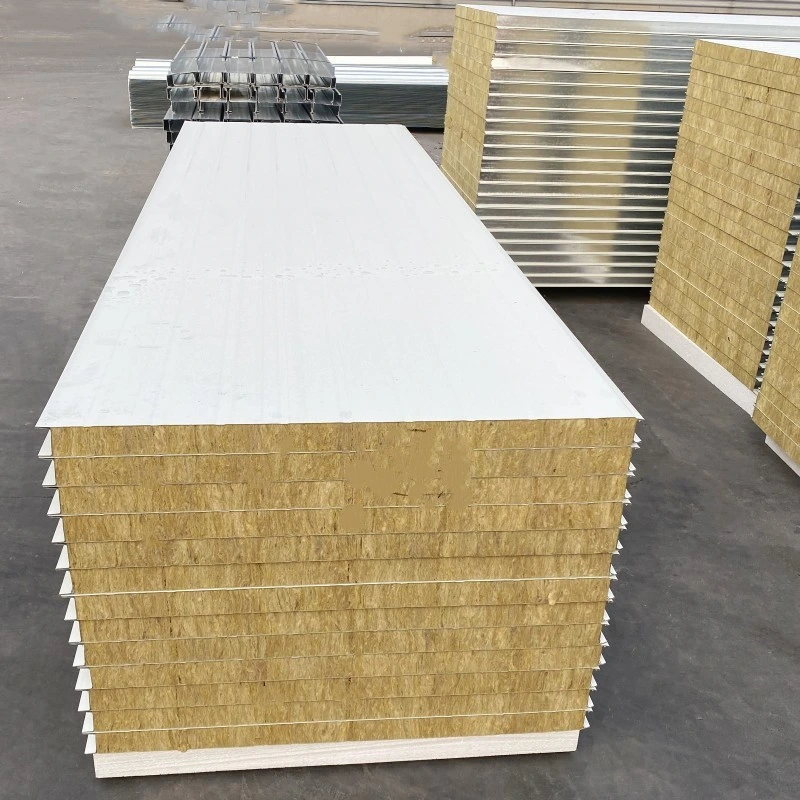 Low Cost Fireproof Rockwool Glasswool Wall Roof Sandwich Panel Building Material