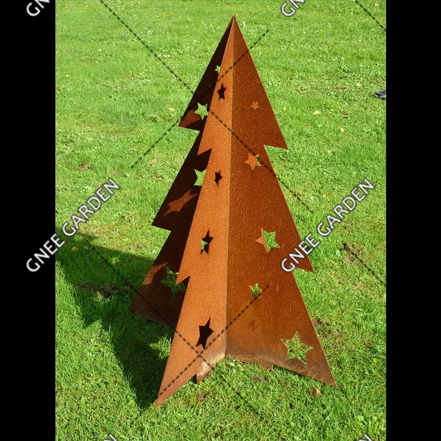 Hot Sale Tabletop Home Decoration Solid Rusty Christmas Trees