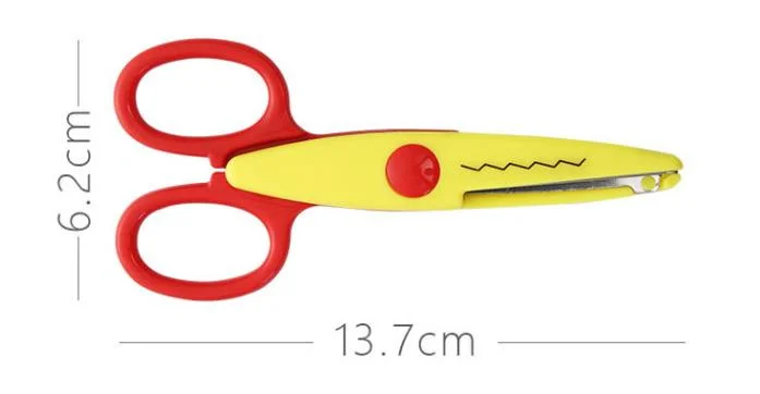 Wholesale DIY Plastic Kids Design Safety Craft Scissors Decorative Edge Wave Edge Cutting Zigzag Scissors