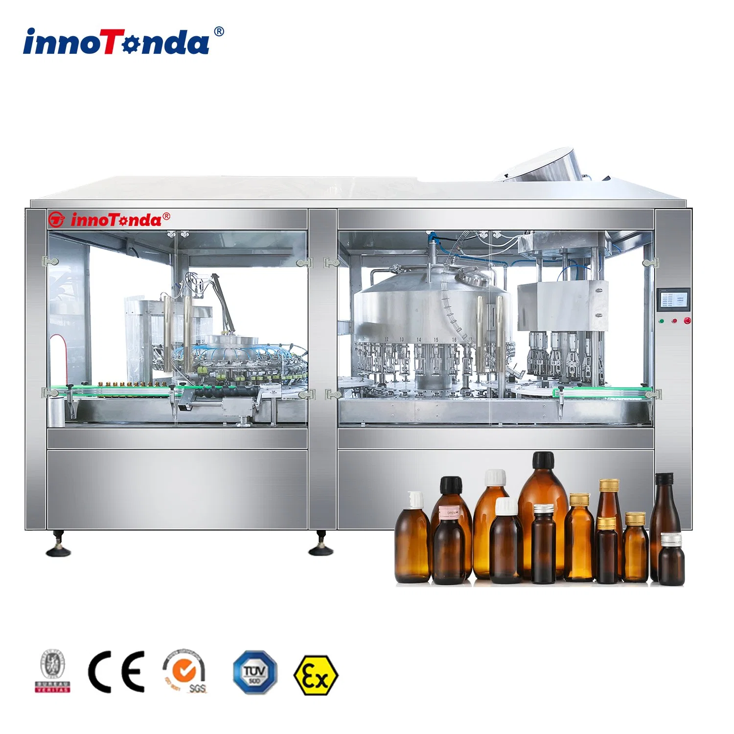 Glass Bottle Filling/Capping/Washing/Cap Shrink/T Cork/Labeling/Dryer/Crating Machinery