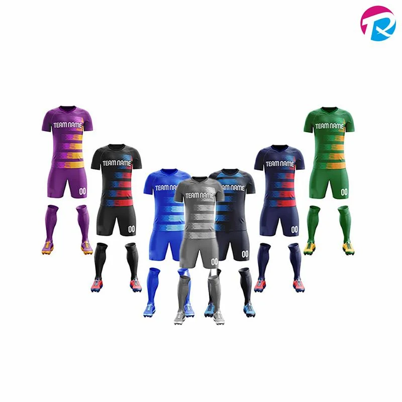 2022 Camiseta personalizada de la Copa Mundial de Fútbol de alta calidad Ropa de fútbol unisex 100% poliéster Chándal de fútbol Uniforme de fútbol Ropa deportiva