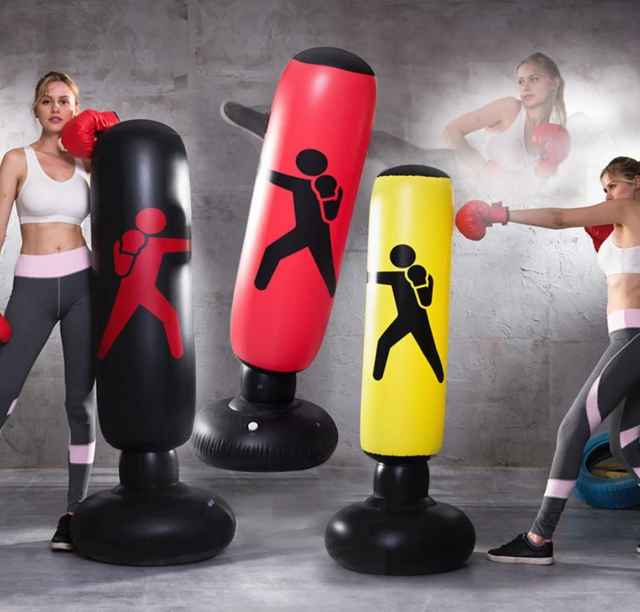 Custom Printing Inflatable PVC Man Punching Bags Heavy Durable Free Standing Boxing Bag