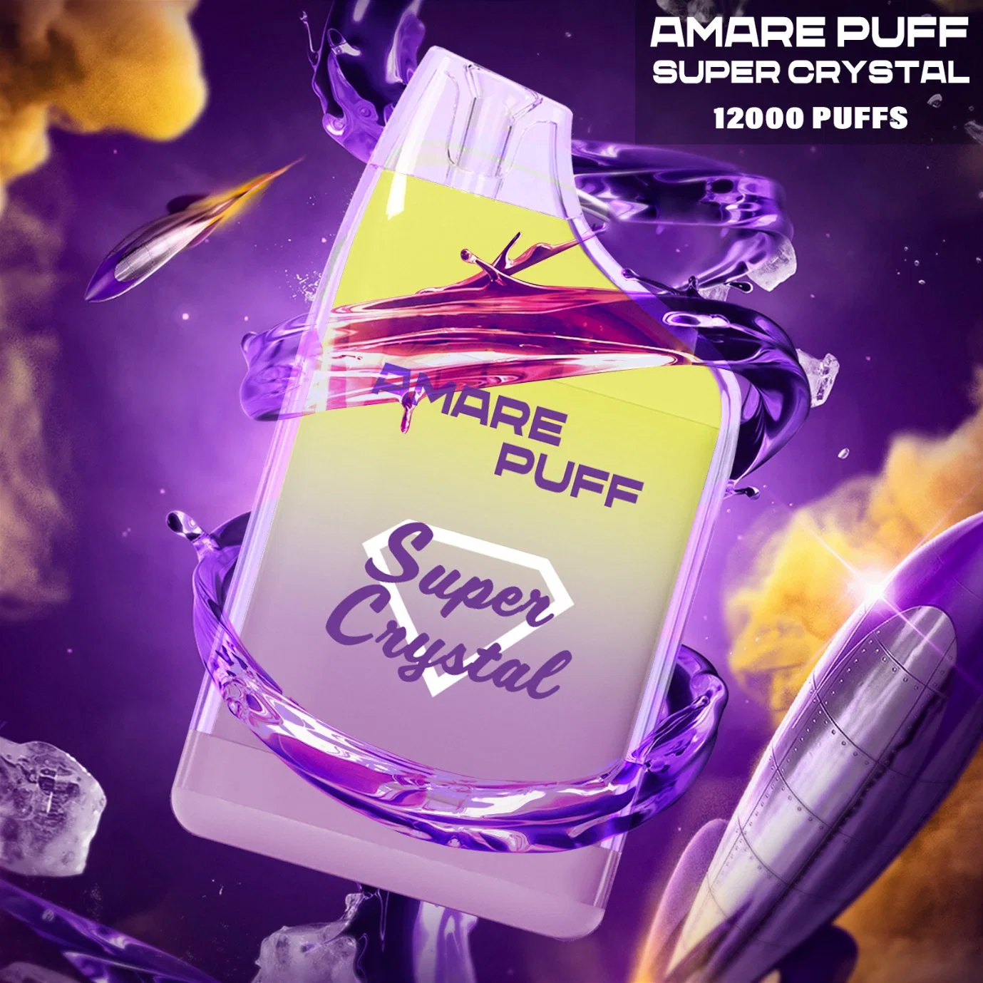 Amare Puffsurer Crystal12000 Puff Disposabl Rechargeable E Cigarette 12K Vape