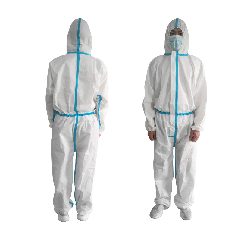 Protective Suit Laminated Microhole Waterproof Work Clothes Medical Used Disposable Protective Coverall