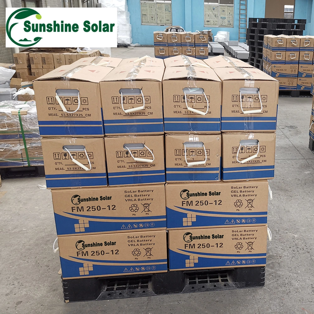 Sunshine 12V 24V 48V 26ah 32ah 100ah 200ah 250ah Lead Acid Solar Energy Storage Battery