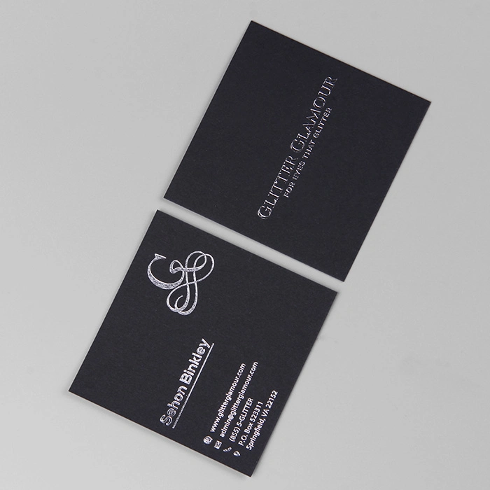 Black Color with Silver Foil Plating Thank You Card