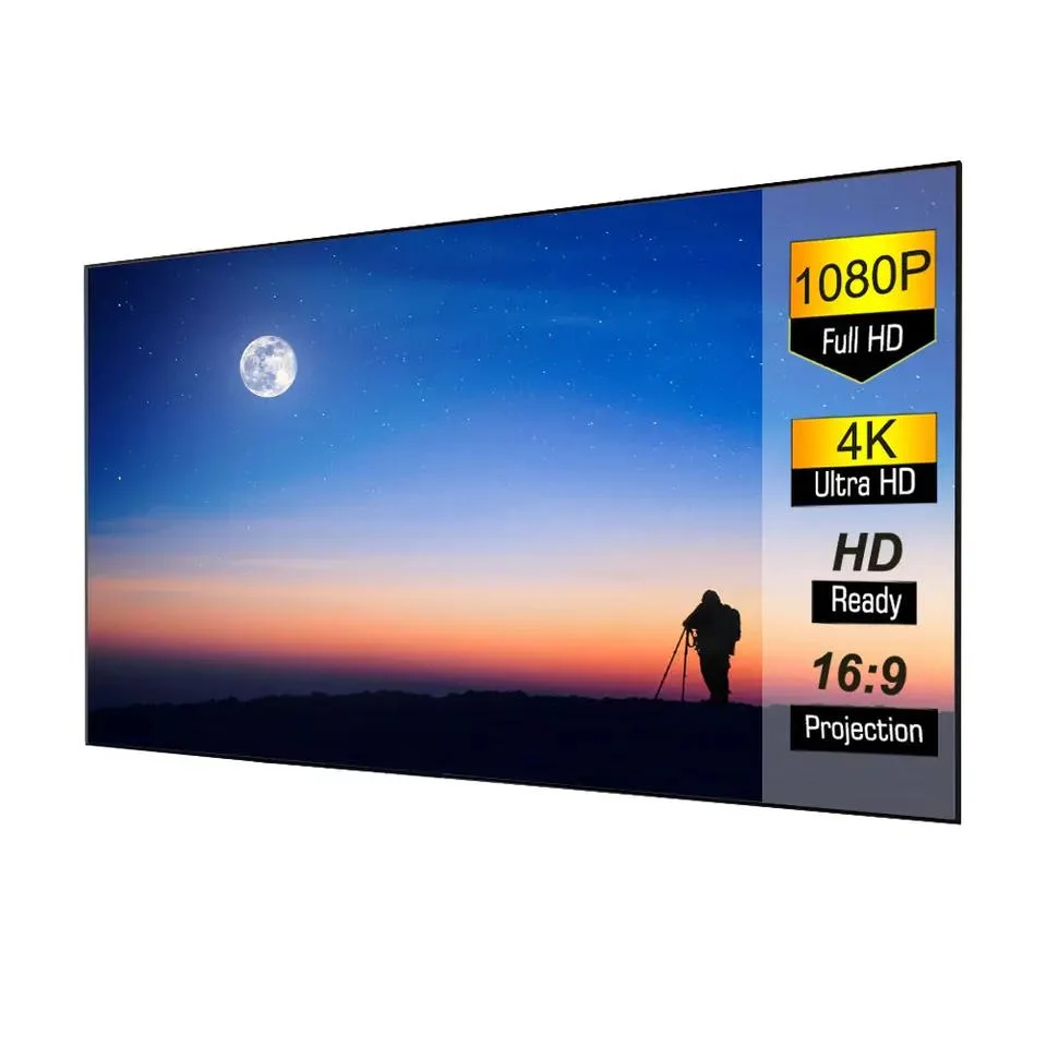 HD 16: 9 Cinema Fixed Frame Projector Screen with Acoustically Transparent Fabric