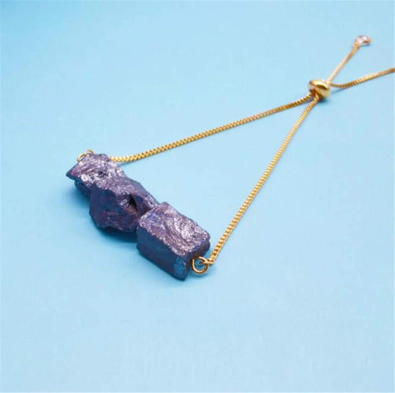 100% naturais Bracelete Ametista Mulheres Homens Rock Púrpura escuro Pedra Labradonite Bracelete com Filete Bracelete alguns dons para Lover Joias