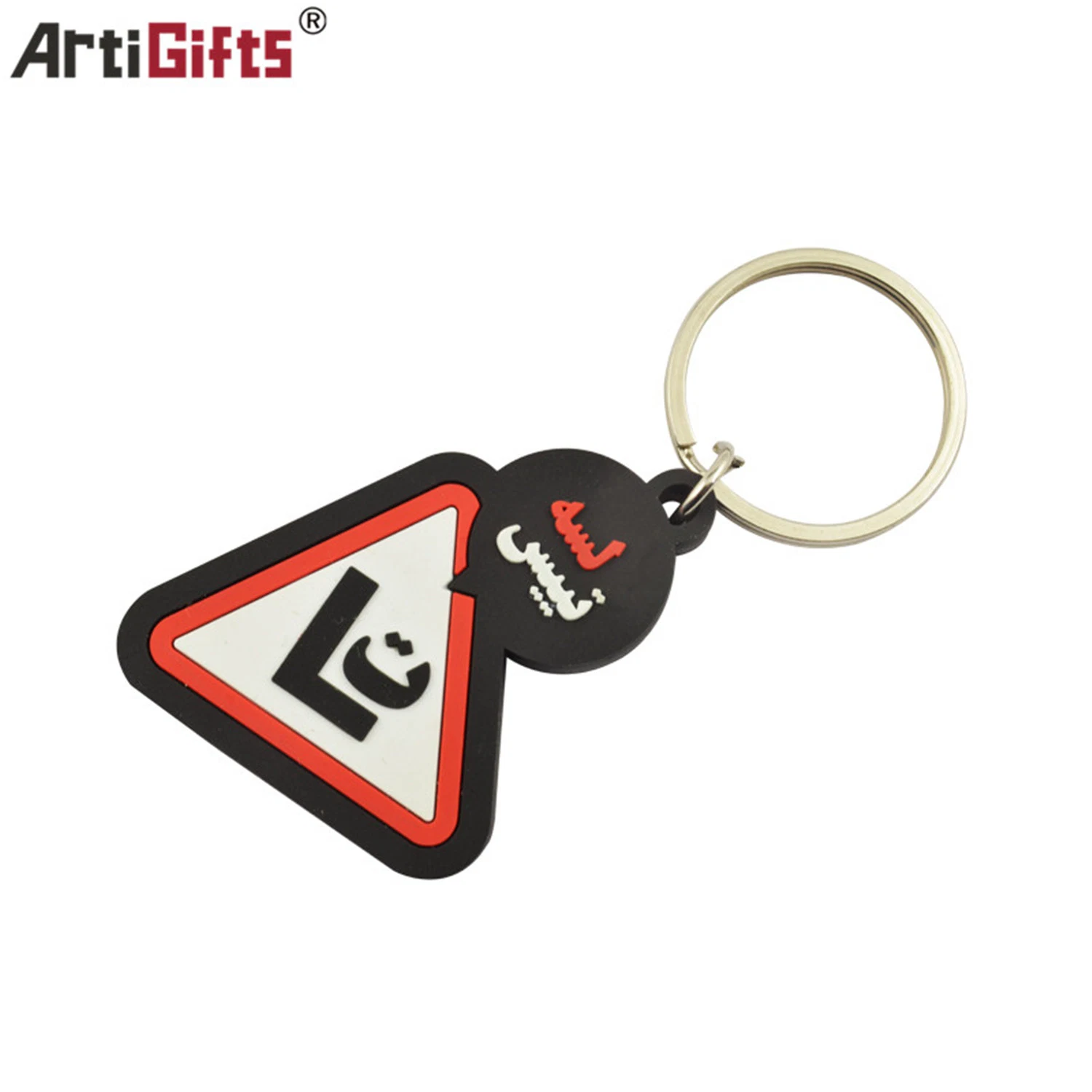 Animal Shape PVC Key Ring, Plastic Keychain