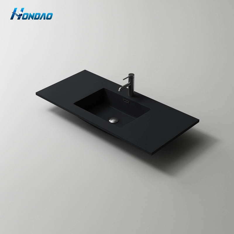 New Design Rectangle Vanity Sink Man Made Stone Grey Artificial Stone Bathroom Washbasin