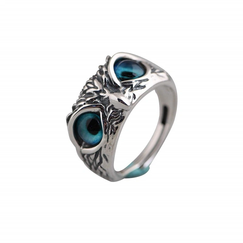 Statement Opening Animal Eye Finger Men Women Girls Sterling Silver Ring