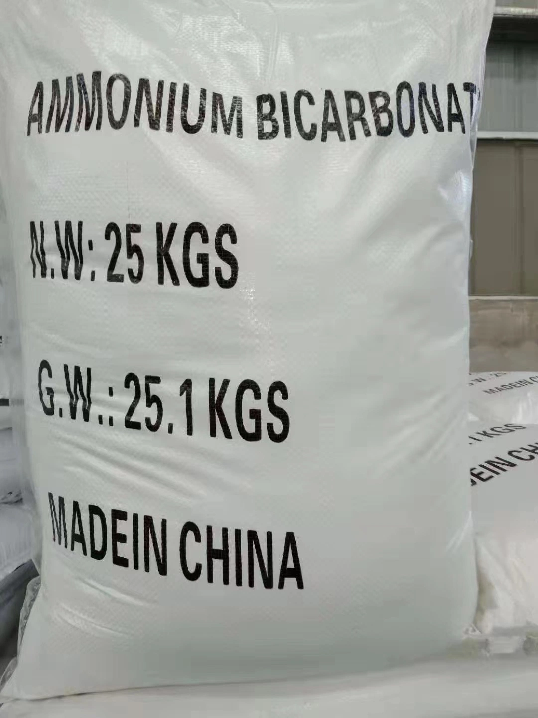 Ammonium Bicarbonate Food Additive/Industry 99% Min Plastic Woven Bags Inner Plastic Bags with Net Weight 25kgs