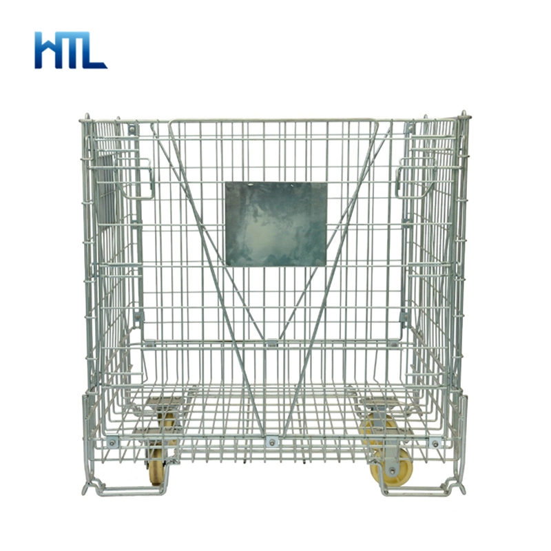 Customized Welded Logistic Industrial Collapsible Stackable Portable Steel Pet Preform Wire Storage Container for Plastic Bottles