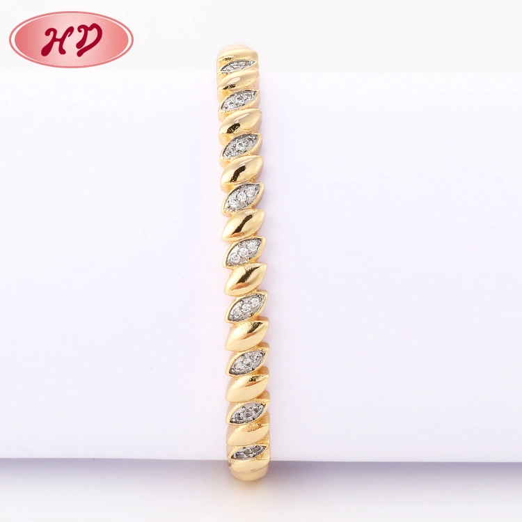 Fashion Wedding Charms Bracelet 18K Gold Rhodium Bangle