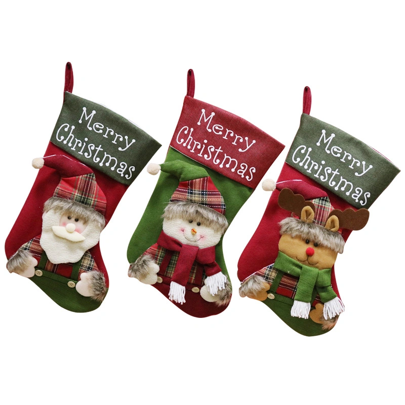 New Christmas Socks Gift Bag Christmas Decorations Large High-Grade Christmas Socks Gift Candy Socks Hanging