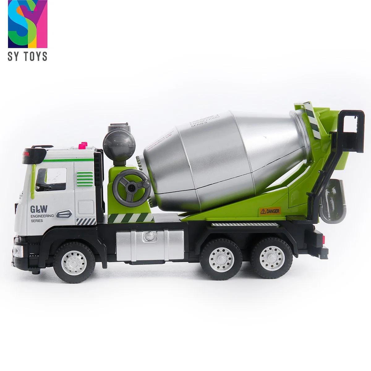 Sy Toys 1: 40 Scale Green Mini Static Construction Vehicle Model Cement Alloy Metal Die Cast Concrete Mixer Truck Toys