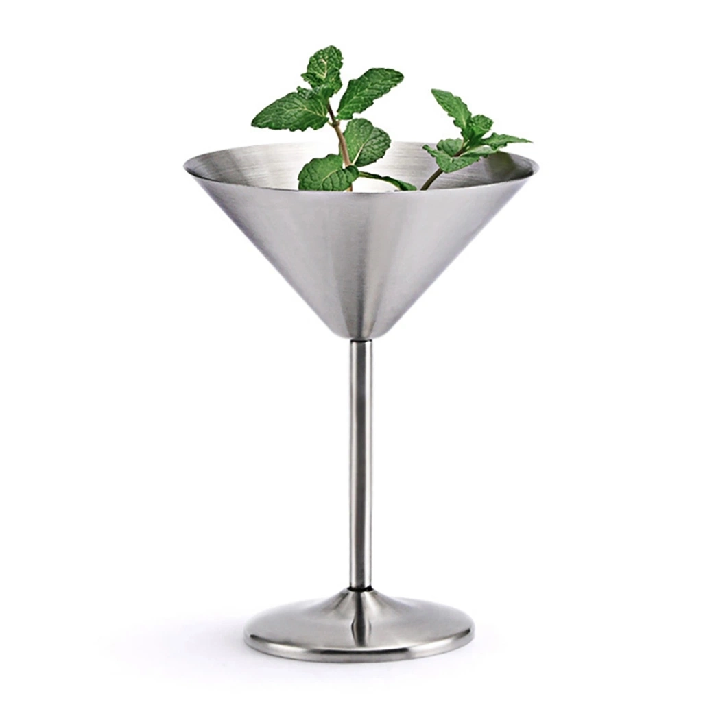 High quality/High cost performance  Stainless Steel 240ml 8oz High Heel Martini Cocktail Barware Cups