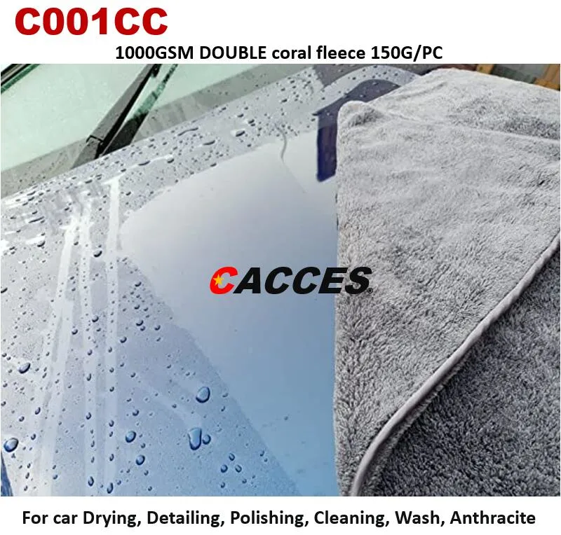 Cacces Microfibre Car Drying Towel 40X40cm, 1000GSM Microfiber, Soft Absorbent Cleaning, Extra Thick Detailing Product Super Absorbent Car Cleaning Accessories