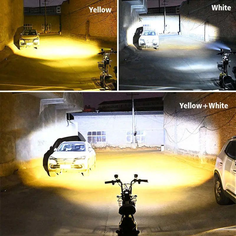 Moto LED Owl Scheinwerfer Zusatzlicht Nebelscheinwerfer Dual Farbgebung