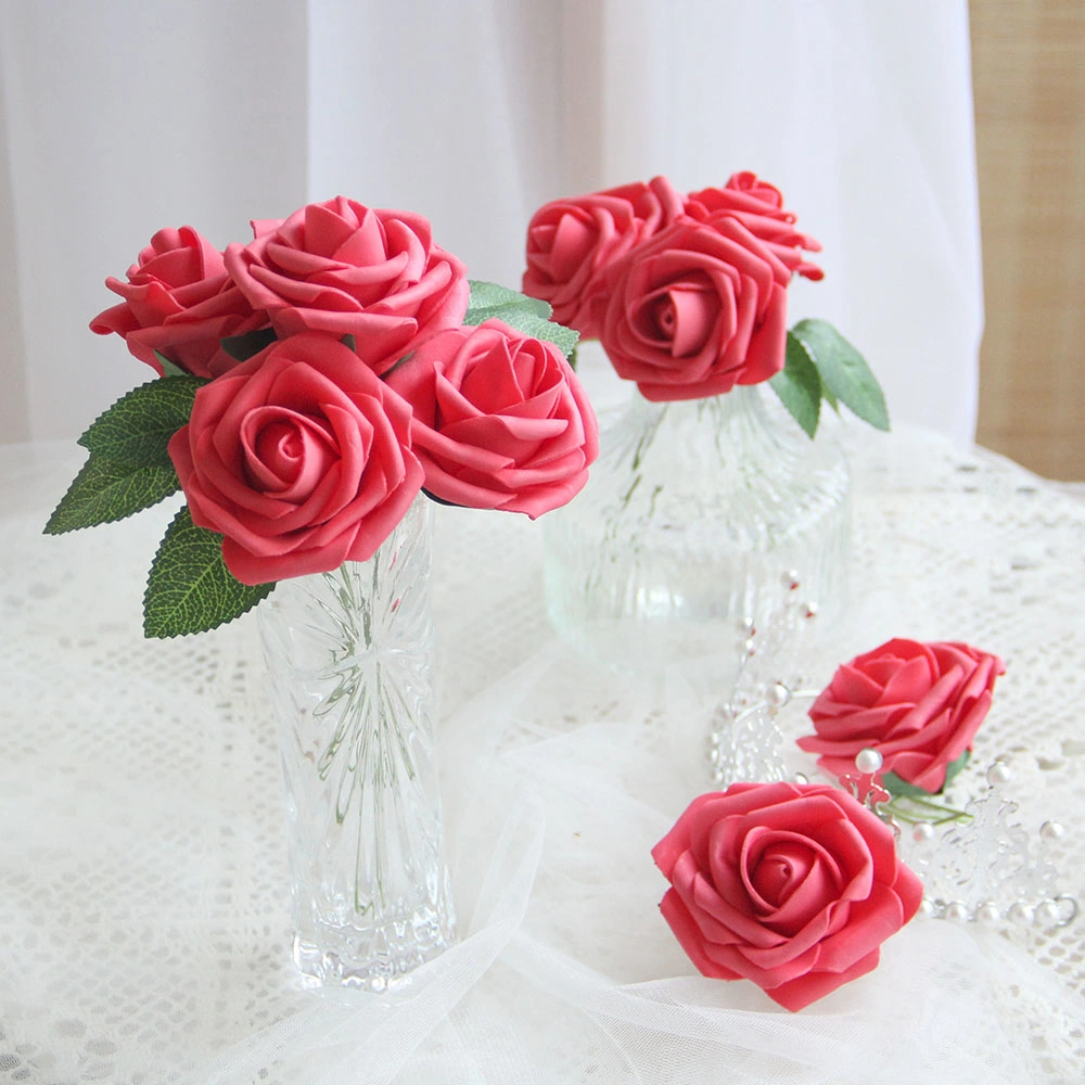 Día de San Valentín regalo Rose con Box Boda Centrepieces decoración de mesa China al por mayor espuma artificial Flor de Rosa