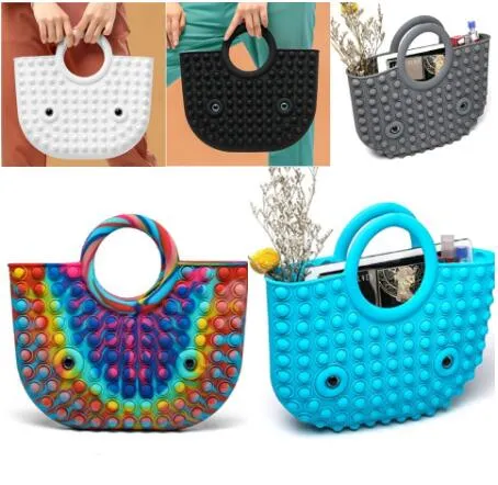 Design Pop It Fidget Spielzeug Bubble Fidget Spielzeug Mädchen Frauen Mode Handtaschen Tote Handtaschen für Stress Relief