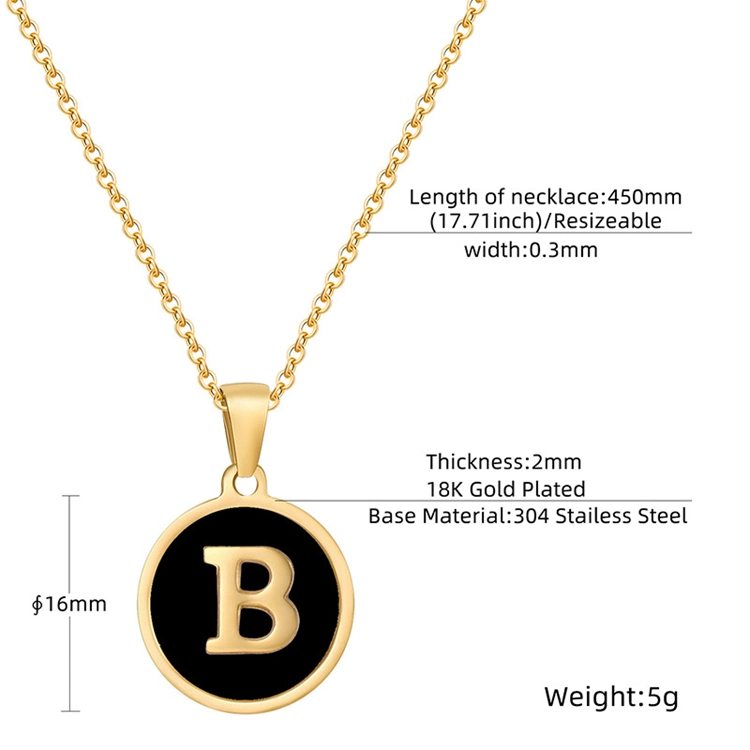 Factory Direct Sales a-Z Initial Letter R Necklace Pendant Silver Plated Shell Alphabet Necklaces Women Jewelry Accessories